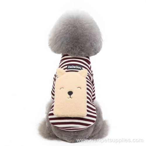 wholesale winter with bear pattern Striped dog clothes